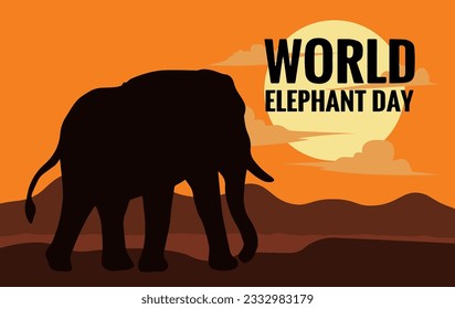 vector design for World Elephant Day is an international annual event on August 12, dedicated to the preservation and protection of the world's elephants