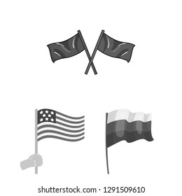 Vector design of world and flag logo. Collection of world and ribbon stock vector illustration.
