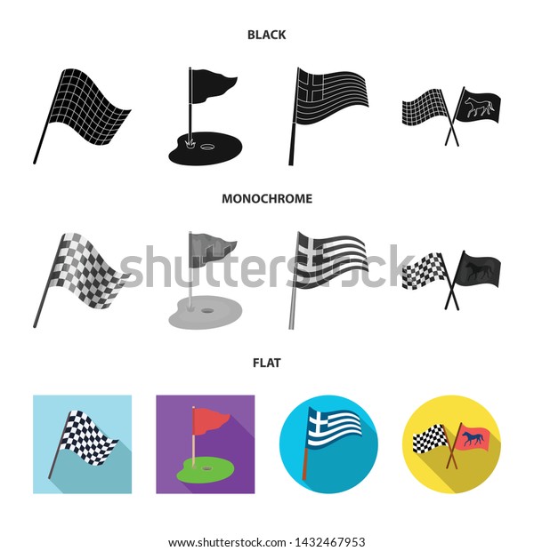 Vector design of world and flag sign.\
Collection of world and ribbon stock symbol for\
web.