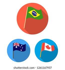 Vector design of world and flag symbol. Collection of world and ribbon vector icon for stock.