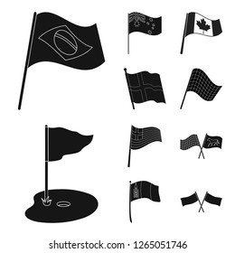 Vector design of world and flag symbol. Collection of world and ribbon stock symbol for web.