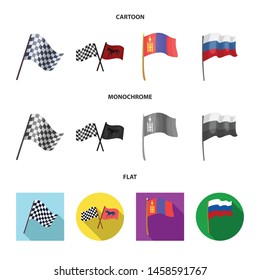 Vector design of world and flag symbol. Collection of world and ribbon stock vector illustration.