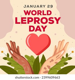 vector design world leprosy day illustration with leaves