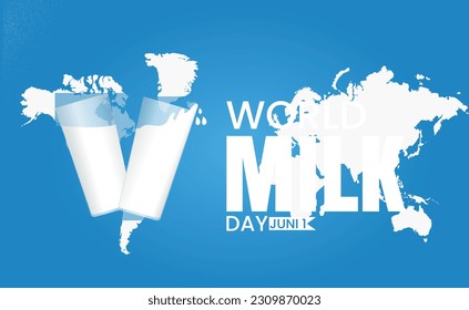 Vector design of World Milk Day . flat ilustration , flat design. juni 1