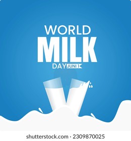 Vector design of World Milk Day . flat ilustration , flat design. juni 1