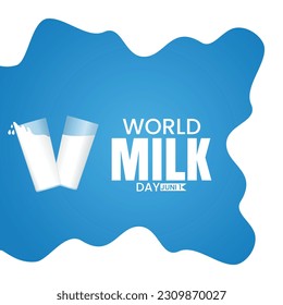 Vector design of World Milk Day . flat ilustration , flat design. juni 1