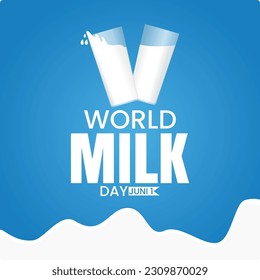 Vector design of World Milk Day . flat ilustration , flat design. juni 1