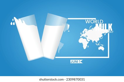 Vector design of World Milk Day . flat ilustration , flat design. juni 1