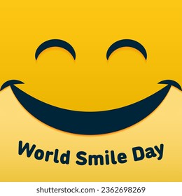 vector design world smile day illustration in paper art style