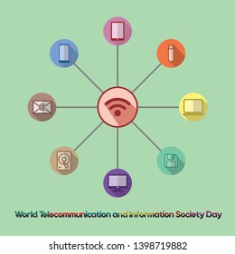Vector Design for World Telecommunication and Information Society Day with icon