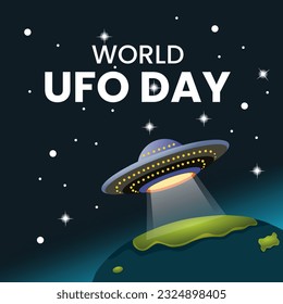 Vector design World UFO Day 2nd July. flat illustration. flat design