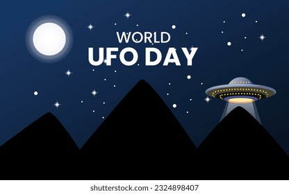 Vector design World UFO Day 2nd July. flat illustration. flat design