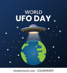 Vector design World UFO Day 2nd July. flat illustration. flat design