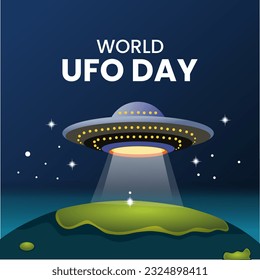 Vector design World UFO Day 2nd July. flat illustration. flat design