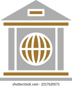 Diseño de vectores Estilo de iconos de la banca mundial