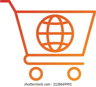 Diseño de vectores Estilo de icono de compras en todo el mundo