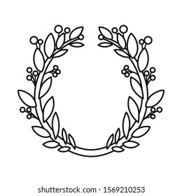 Vector design of wreath and laurel logo. Graphic of wreath and crown vector icon for stock.