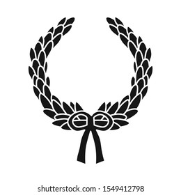 Vector design of wreath and laurel symbol. Web element of wreath and garland vector icon for stock.