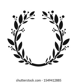 Vector design of wreath and laurel symbol. Graphic of wreath and crown stock symbol for web.