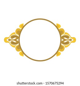 Vector Design of a Yellow Ancient Ornament Frame with a Natural Theme