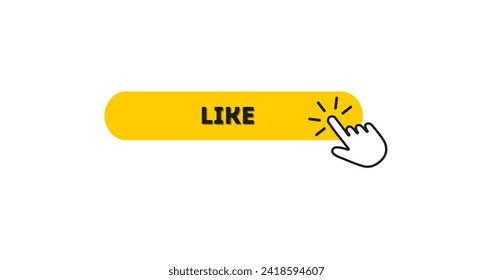 Vector design of a yellow button with word like