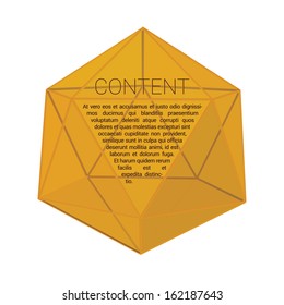 Vector design. Yellow edition of a scalable isolated 3d lattice composed shiny abstract geometric eps10 scalable composition for infographics for web or brochure & print element or for universal use