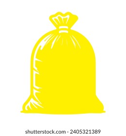 Vector design of a yellow garbage bag 