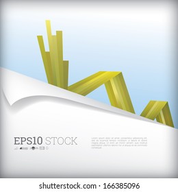 Vector design. Yellow - gold, anniversary edition of an abstract cartoon- 3d style infographics template illustration for web & print & website & brochure, ready to go design for universal use
