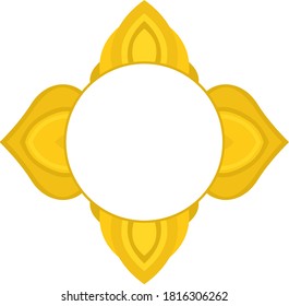 Vector Design of a Yellow Leaf Ornament Circle Frame with a Nature Theme