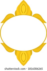 Vector Design of a Yellow Leaf Ornament Circle Frame with a Nature Theme