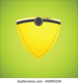 Vector design of a yellow lit shield label