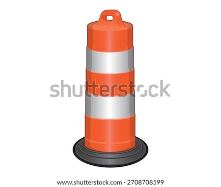vector design of a yellow and white marking tool similar to a tube that functions to regulate roads that are under repair and as a temporary road divider also on roads with high traffic intensity