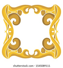 Vector Design of a Yellow Wood Box Frame with a Natural Theme