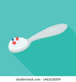 Vector design of yogurt and spoon symbol. Collection of yogurt and healthy vector icon for stock.
