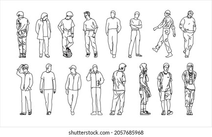 Vector design of young man sketch