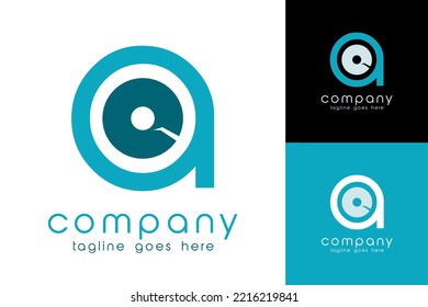 Vector Design For Your Company Logo, Letter A With A Vinyl Record Inside. This Type Of Modern Logo Is Suitable For Music Companies, Recording Studios, Music Management Or Logos For Bands.