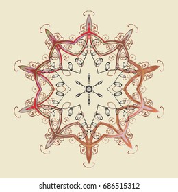 Vector design. Zentangle winter snowflak for Christmas, New Year. Freehand artistic ethnic illustration for adult coloring pages, art therapy, bohemian tattoo, t-shirt patterned print, posters, logo.