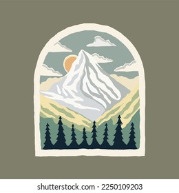 Vector design of Zermatt Matterhorn in Switzerland