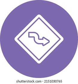 Vector Design Zig Zag Road Icon Style