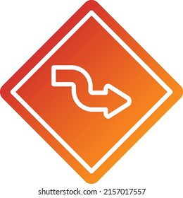 Vector Design Zig Zag Road Icon Style