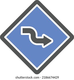 Vector Design Zig Zag Road Icon Style