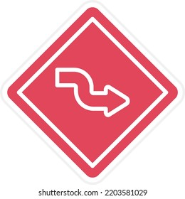 Vector Design Zig Zag Road Icon Style