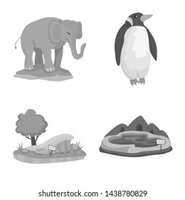 Vector design of zoo and park icon. Set of zoo and animal stock symbol for web.