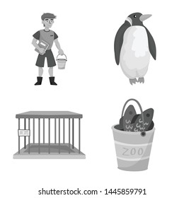 Vector design of zoo and park icon. Collection of zoo and animal stock symbol for web.
