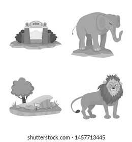 Vector design of zoo and park icon. Set of zoo and animal stock vector illustration.
