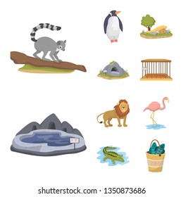 Vector design of zoo  and park logo. Set of zoo  and animal stock vector illustration.