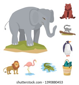 Vector design of zoo  and park logo. Collection of zoo  and animal stock vector illustration.