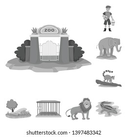 Vector design  zoo  and park logo. Set  zoo  and animal stock vector illustration.