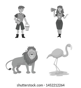 Vector design of zoo and park logo. Collection of zoo and animal vector icon for stock.