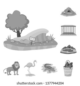 Vector design of zoo  and park sign. Collection of zoo  and animal stock symbol for web.